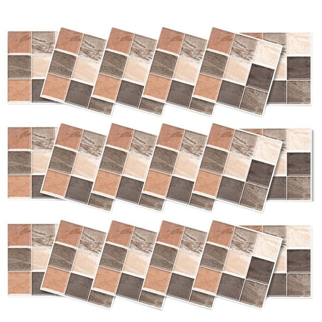 Mosaic Wall & Floor PVC Tile Marble Waterproof SKU# MOS0005