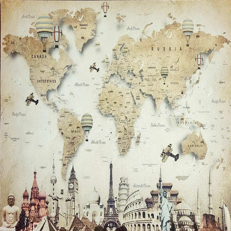 3D Wallpaper World Map II SKU# WAL0694