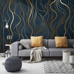 Abstract Geometry Line Mural Wallpaper for Living Room Wall Covering