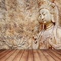 3D Wallpaper Stone Carving Buddha