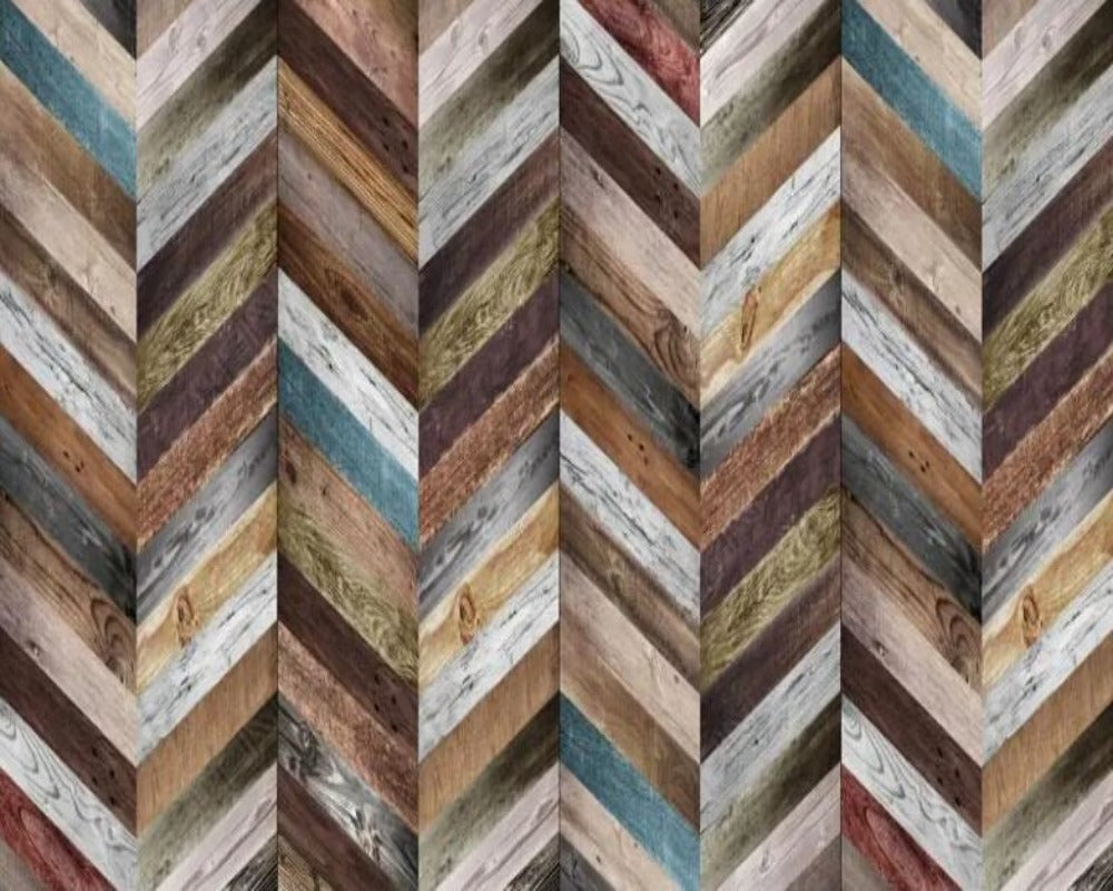 Colorful Wood Stripe 3D Wallpaper 