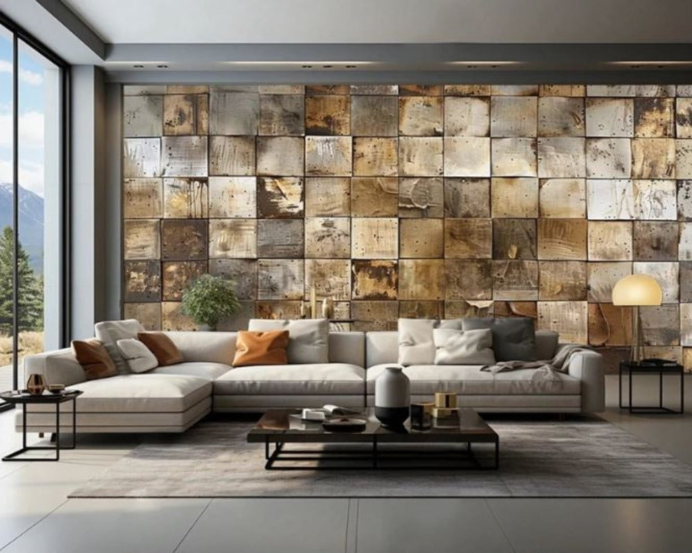 Geometric Nordic Style 3D Wallpaper