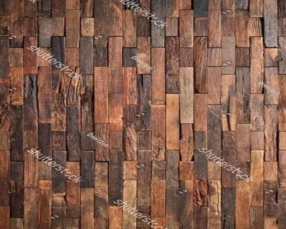 3D Wallpaper Wood Stripe & Wood Cladding