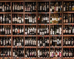 3D Wallpaper Wooden Wine Rack