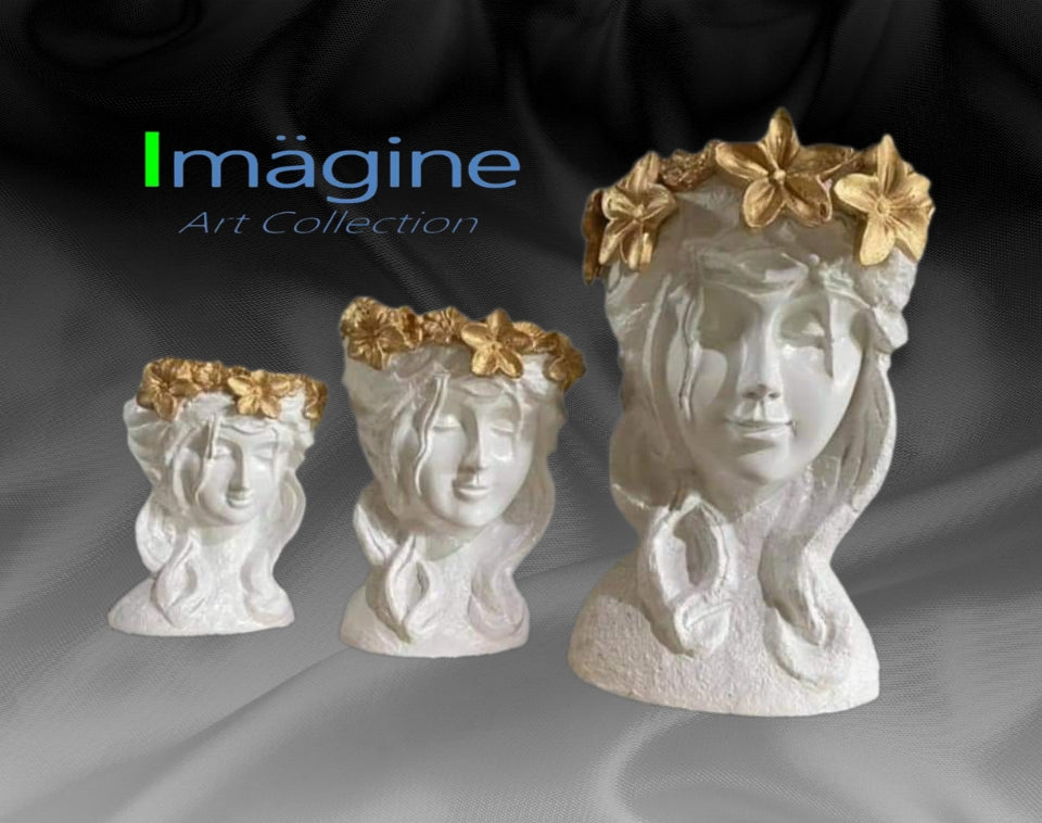 Stonecast Flower Crown Pots for Plants SKU# IAC0012