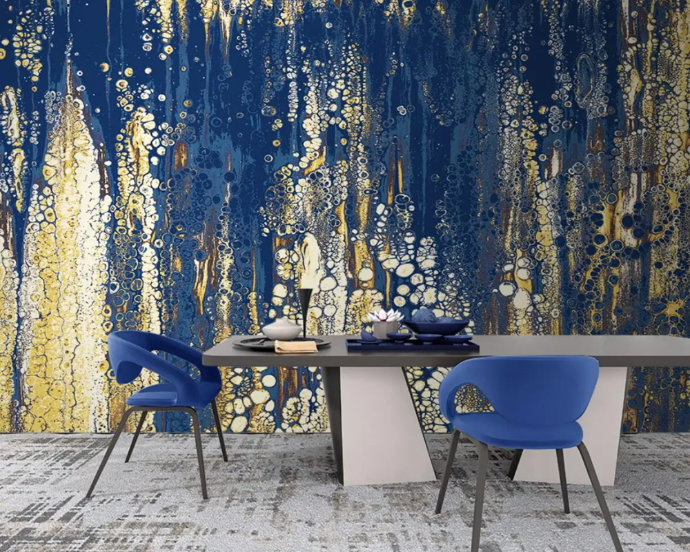 3D Wallpaper Blue Lagoon Marble 