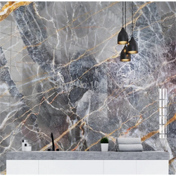 3D Wallpaper Gold Mystic Blues Marble