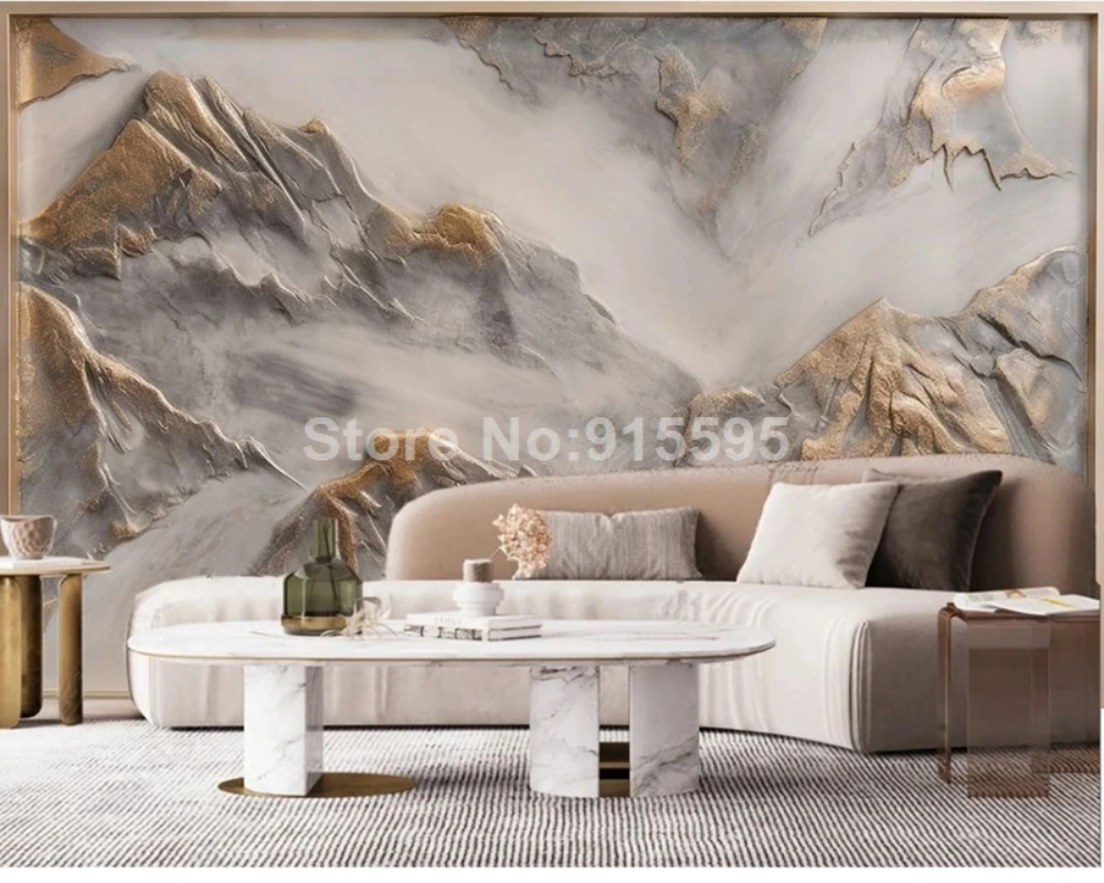 3D Wallpaper Golden Mountain SKU# WAL0228