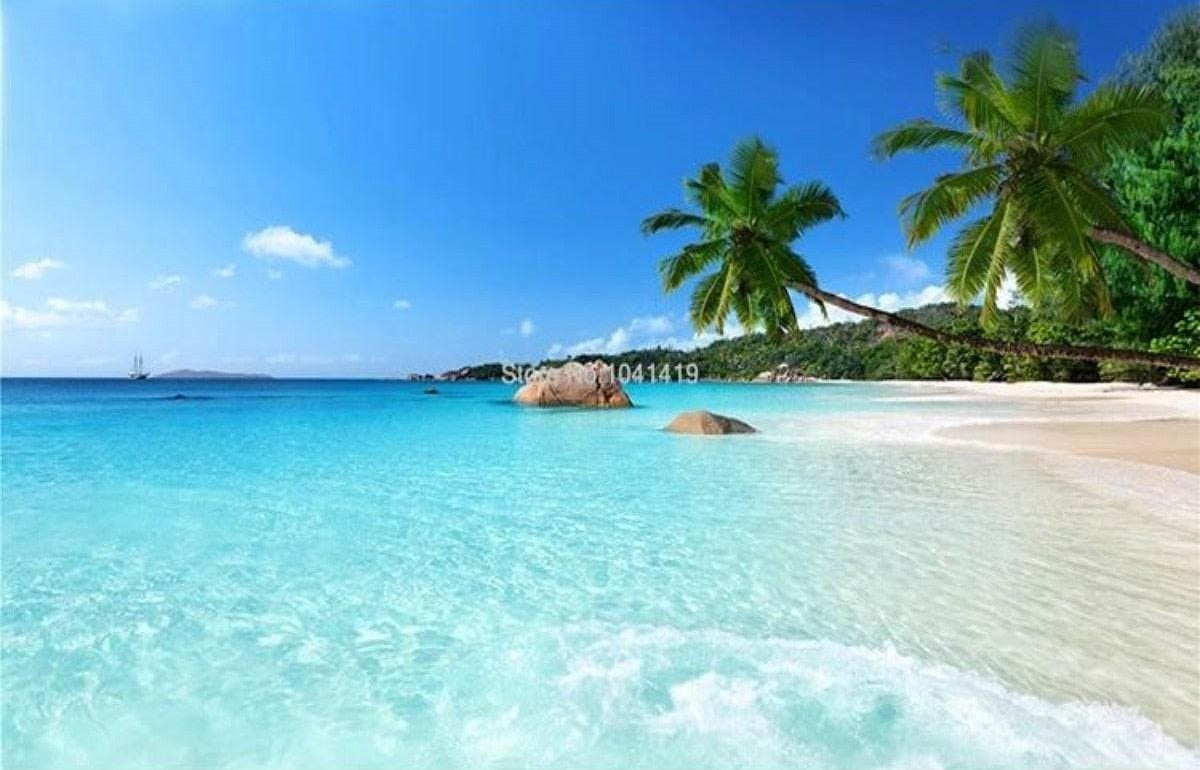 3D Wallpaper Seaside Palm Beach SKU# WAL0294