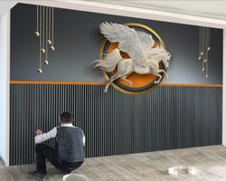 3D Wallpaper Flying Mystic Pegasus 