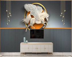 3D Wallpaper Flying Mystic Pegasus 