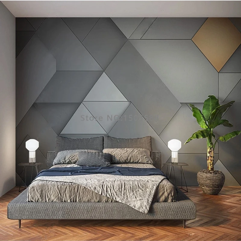 3D Wallpaper Minimalist Gray Lines