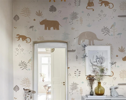3D Wallpaper Baby Room Animals