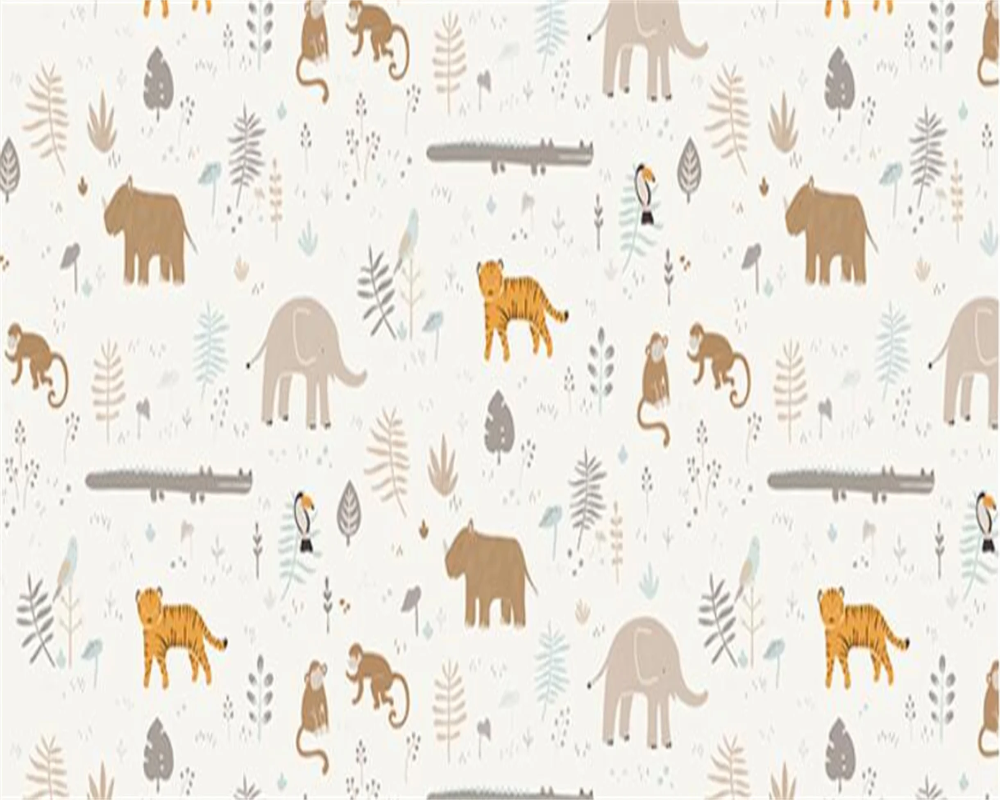 3D Wallpaper Baby Room Animals