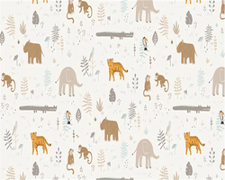 3D Wallpaper Baby Room Animals