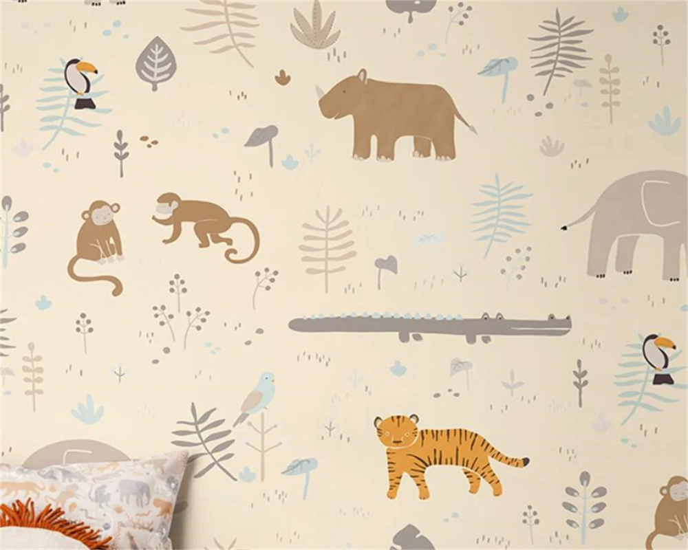 3D Wallpaper Baby Room Animals
