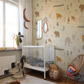 3D Wallpaper Baby Room Animals