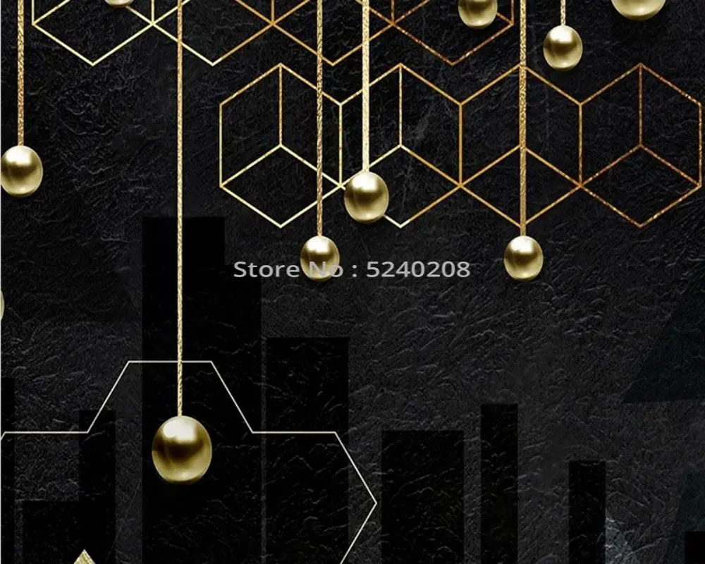 Black Chrome 3D Wallpaper for Wall Covering