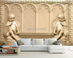 3D Wallpaper Rustic Roman Angels
