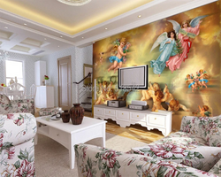 3D Wallpaper Flying Angels