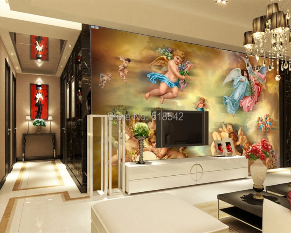 3D Wallpaper Flying Angels