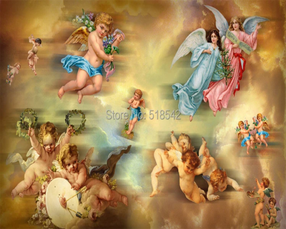 3D Wallpaper Flying Angels