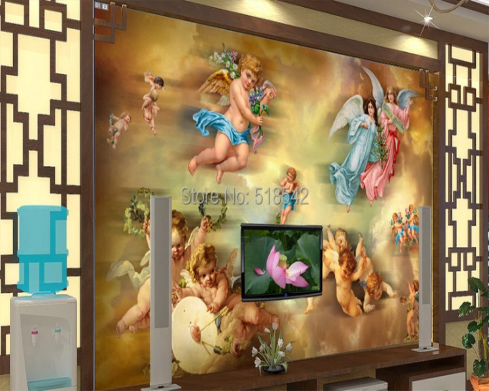 3D Wallpaper Flying Angels