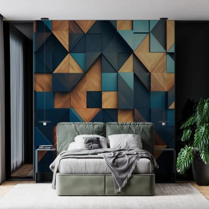 3D Wallpaper Modern Wood Consortium