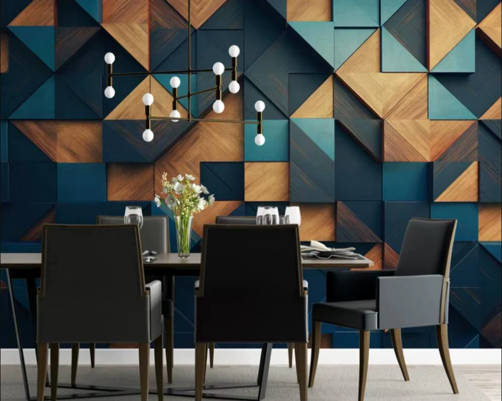 3D Wallpaper Modern Wood Consortium