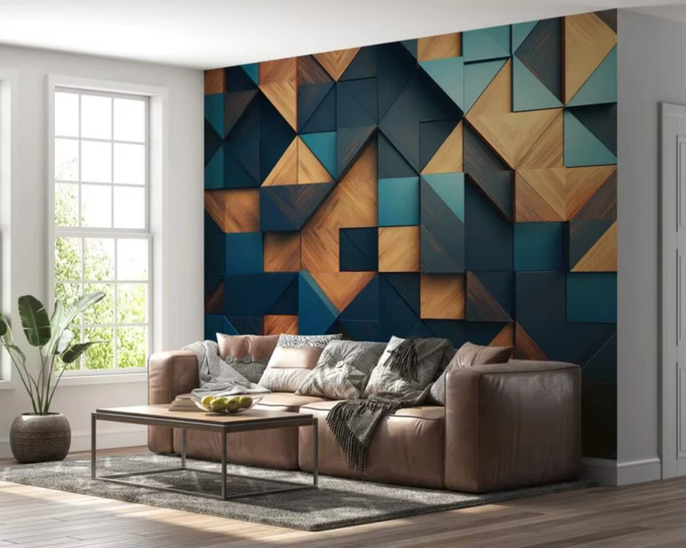 3D Wallpaper Modern Wood Consortium