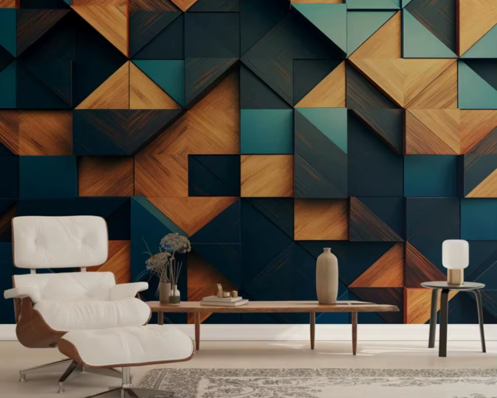 3D Wallpaper Modern Wood Consortium
