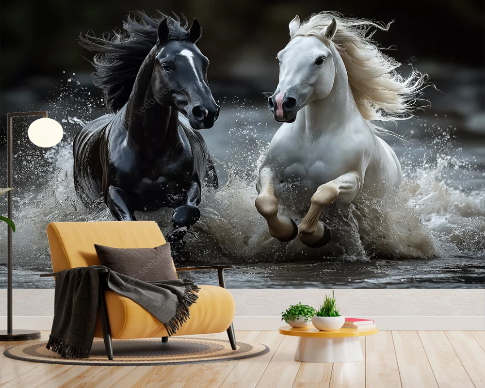 3D Wallpaper Wild Mustangs SKU# WAL0730