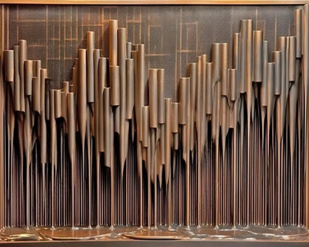 3D Wallpaper Fluted Wood Pipes SKU# WAL0732