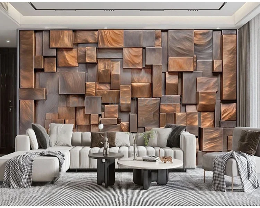3D Wallpaper Wood Bricko SKU# WAL0733
