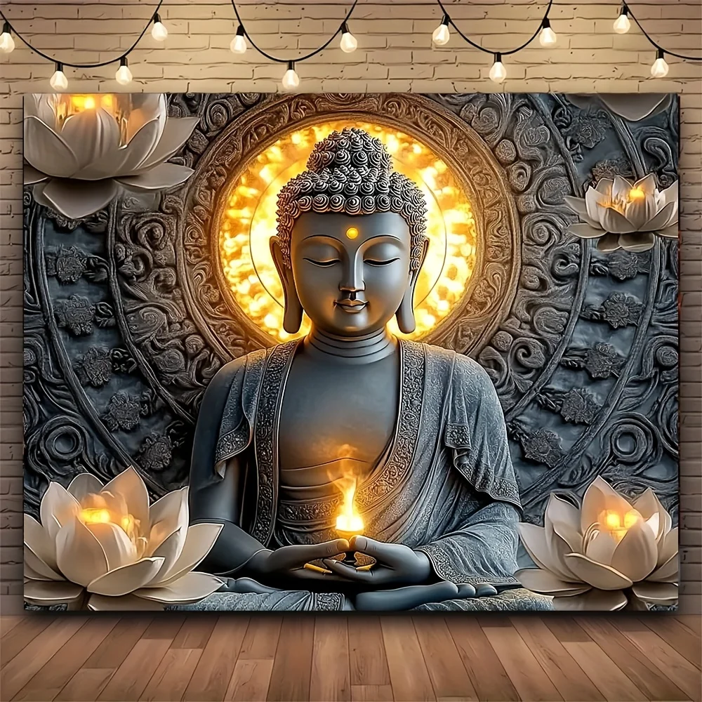 3D Wallpaper Glowing Serene Buddha II SKU# WAL0748