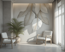 3D Wallpaper Whispering Leaves