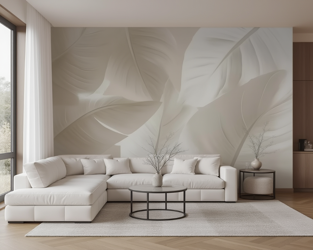 3D Wallpaper Soft Leaf Whisper 