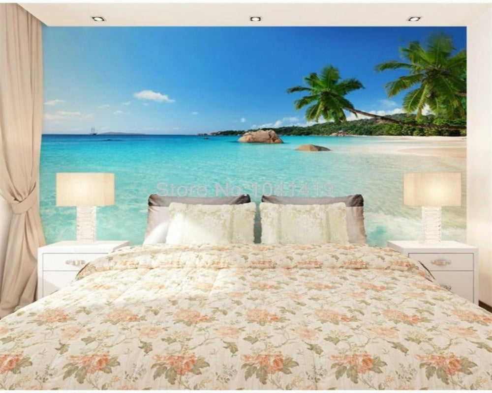 3D Wallpaper Seaside Palm Beach SKU# WAL0294