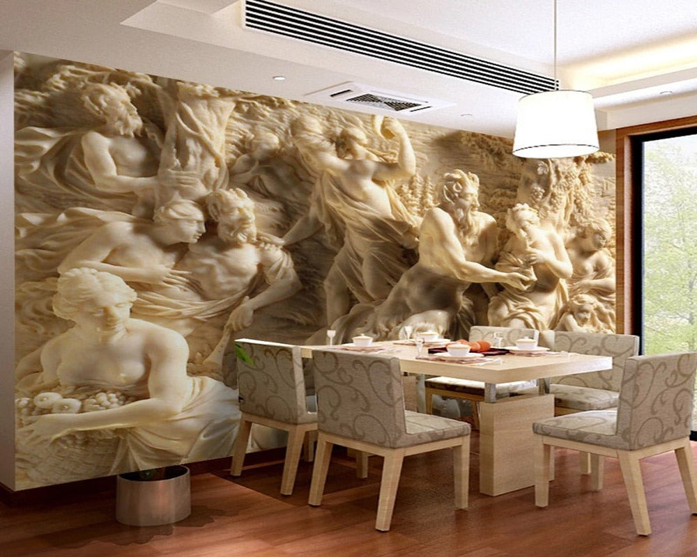 3D Wallpaper Roman Rustic Statue SKU# WAL0349