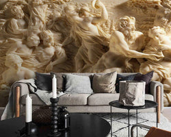 3D Wallpaper Roman Rustic Statue SKU# WAL0349