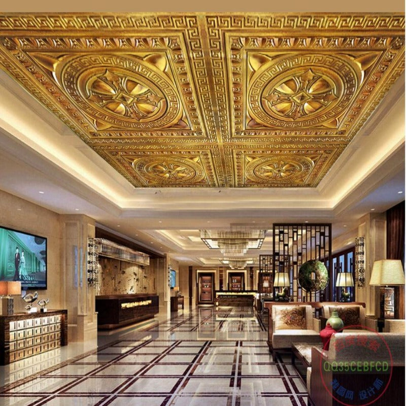 3D Gold Artisan Ceiling/Floor Paper SKU# WAL0251