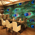 wellyu Custom wallpaper 3d murals peacock feather close-up minimalist background wall paper wall decorative painting wallpaper