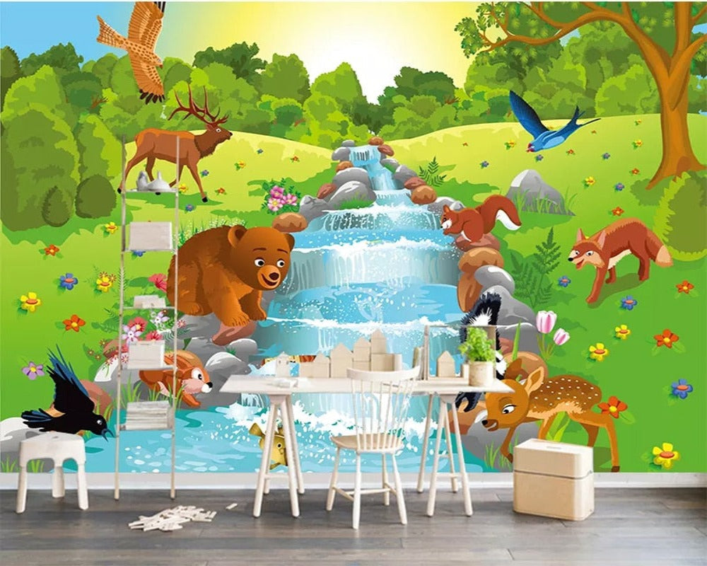 3D Wallpaper Kids Cartoon Animal 