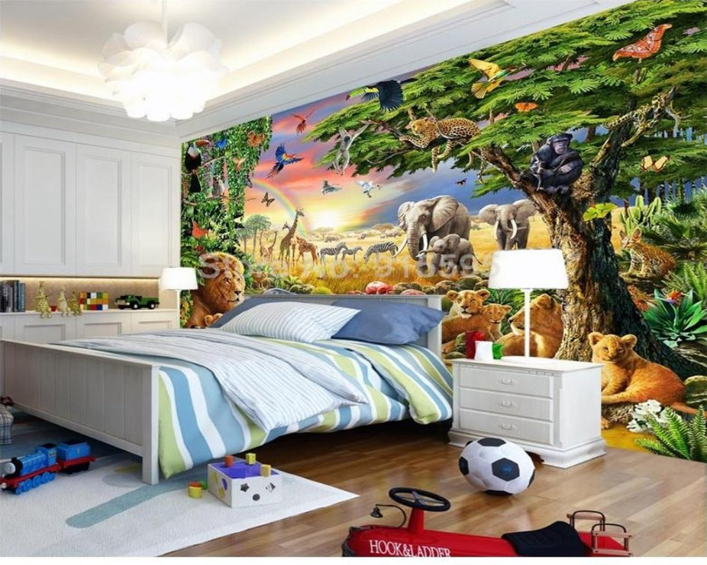 3D Wallpaper Cartoon Animal Jungle