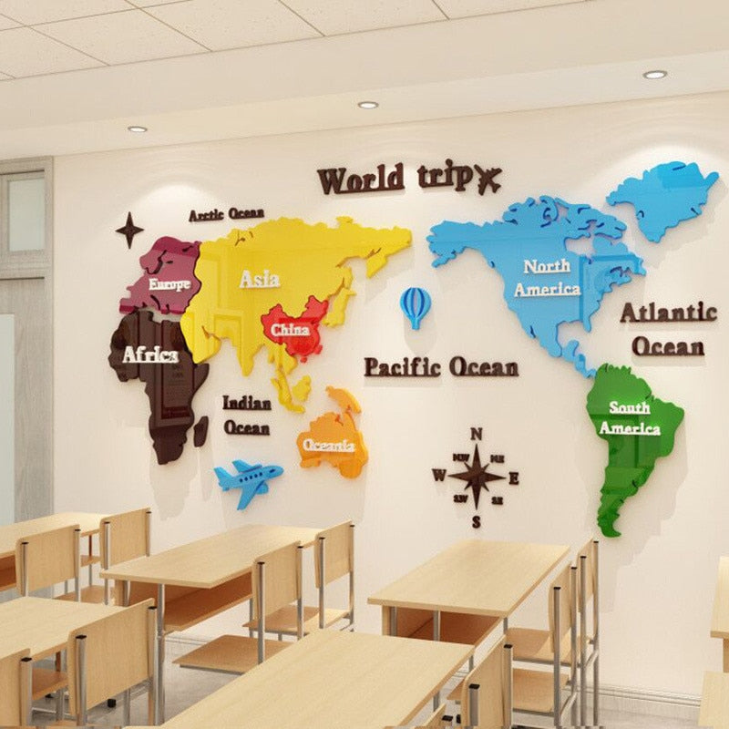 2021 3D Mirror Wall Acrylic Map SKU# MOS0048