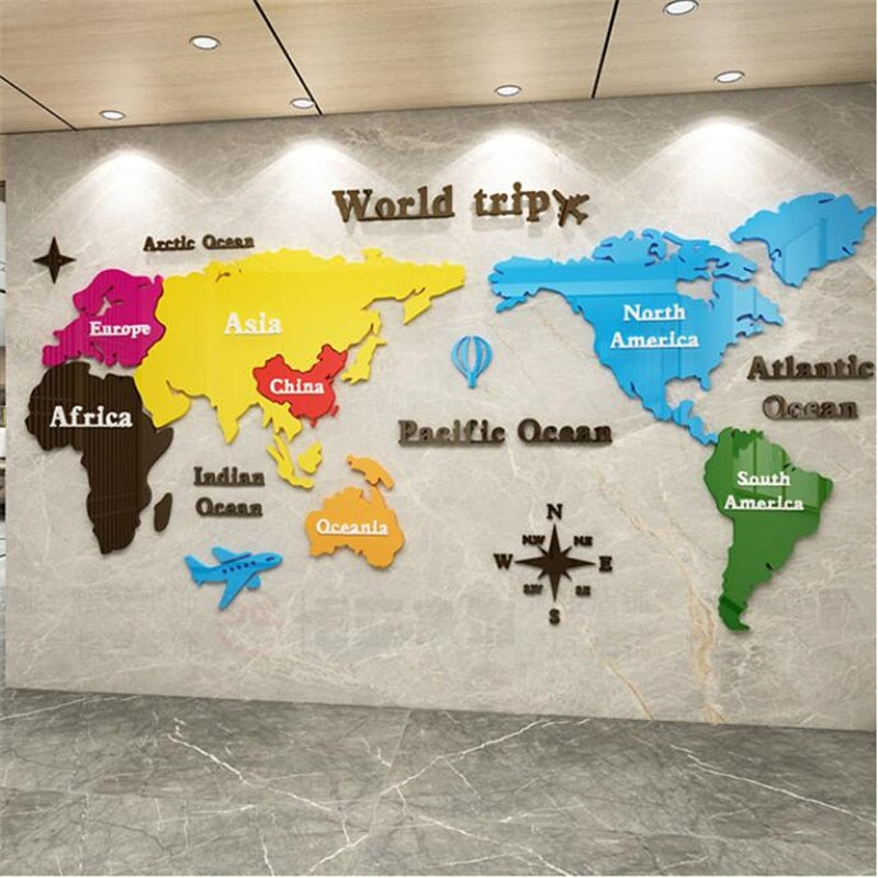 2021 3D Mirror Wall Acrylic Map SKU# MOS0048