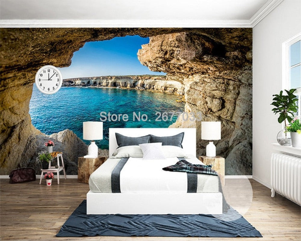 3D Wallpaper Mystery Cave Seascape SKU# WAL0235