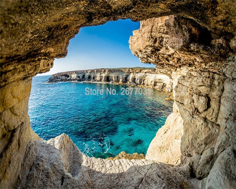 3D Wallpaper Mystery Cave Seascape SKU# WAL0235