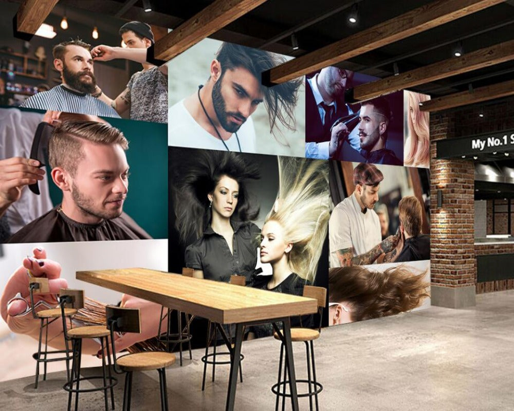 3D Wallpaper Glamour Hair Salon/Barber Shop SKU# WAL0176