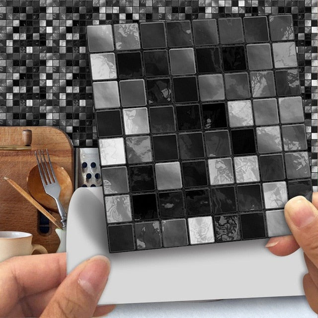 Mosaic Wall & Floor PVC Tile Marble Waterproof SKU# MOS0005